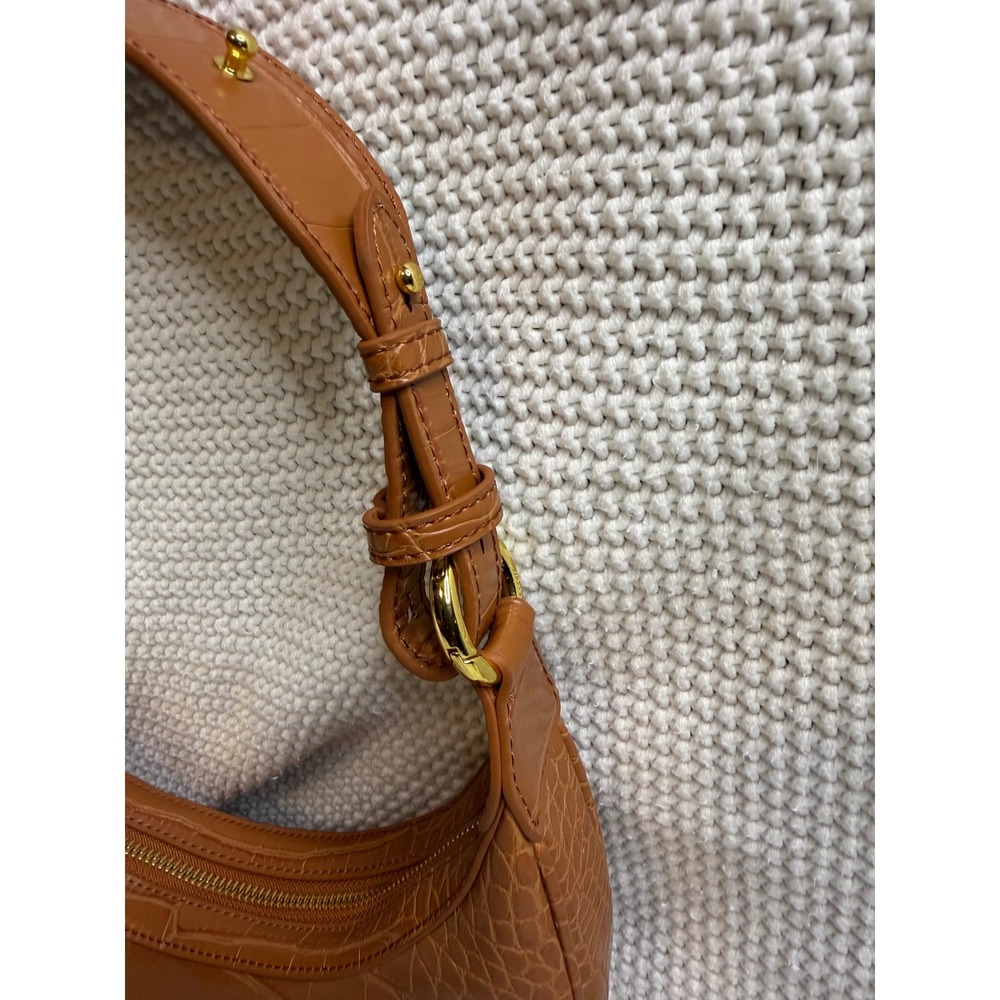 JW PEI Carly Saddle Bag Brown Croc Embossed Vegan Leather Shoulder Bag GWLPJC - Picture 3 of 10